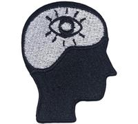 Bebuz - Patchs thermocollants à coudre - Motif cerveau avec œil - Pour loisirs créatifs, vestes en denim, jeans, sacs à dos