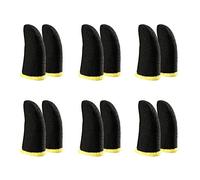 Beby Manches de Doigt en Fibre de à 18 Broches pour les Jeux Mobiles Manches de Doigt D'éCran Noir et Jaune (12 PièCes SéRies)