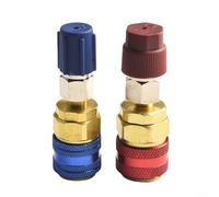 Bebykilemi Adaptateur d'extension de coupleur rapide AC R134A pour voiture, avec bouchon bleu rouge à 180 degrés