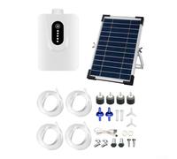 Bebykilemi Aérateur de bassin solaire 6 W 6 V Oxygénateur Pompe à air avec batterie 6000 mAh, double chargeur USB solaire pour aquariums jusqu'à 5 ㎡, fonctionnement silencieux
