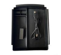 Bebykilemi Boîte de rangement pour accoudoir de console de chargement sans fil modèle X 2016-2020, modèle S 2016-2020, organiseur central en ABS avec coussinet de charge, plateau de rangement noir