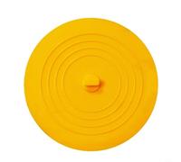 Bebykilemi Bouchon de vidange de baignoire en silicone de 12,7 cm - Couvercle de vidange d'évier de cuisine et de salle de bain avec joint d'aspiration puissant pour baignoire et lavabo, gris (jaune)
