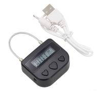 Bebykilemi Cadenas électronique avec compte à rebours réglable, multifonction ABS et fil d'acier, verrouillage temporel étanche pour retenue menottes et ceintures, verrouillage intelligent