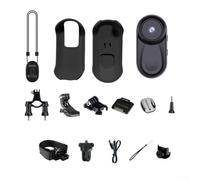 Bebykilemi Caméra d'action avec pouce 1080p, caméra d'action de poche, objectif grand angle de 120°, écran IPS et cordon magnétique pour cyclisme, voyage, promenade d'animaux domestiques (noir)