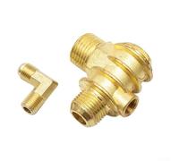 Bebykilemi Clapet anti-retour en laiton à 3 ports avec filetage mâle pour compresseur d'air de remplacement en atelier en alliage de zinc Raccord de contrôle de débit 20 x 19 x 10 mm