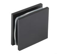 Bebykilemi Collier de serrage carré en laiton pour verre trempé de salle de bain de 8 à 12 mm - Support mural pour panneau fixe (noir)