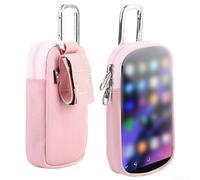 Bebykilemi Coque de protection compacte pour MP3 et MP4, écran tactile transparent, résistant aux chocs, mousqueton inclus, matériau en nylon PVC, 15 x 10 x 1 cm, noir (rose)