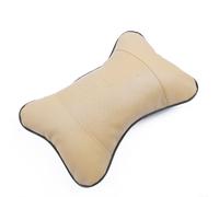 Bebykilemi Coussin repose-tête de siège de voiture en forme d'os pour soutien du cou, dossier en mousse à mémoire de forme en cuir PU, compatible avec la plupart des véhicules, noir (beige)