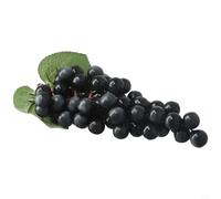 Bebykilemi Grappe de raisin artificiel pour la maison, le bureau, les fêtes, les fruits réalistes, accessoires de présentation de mariage (60 raisins noirs)