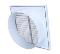 Bebykilemi Grille d'aération en plastique avec maille d'acier pour installation murale ou avant-toit, sortie d'échappement en polypropylène pour ventilateurs, sèche-linge et ventilation générale