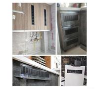 Bebykilemi Grille d'aération rectangulaire en alliage d'aluminium noir pour armoires et armoires, compatible avec extracteur d'air de salle de bain, cuisine, ventilateur hydroponique en ligne (80 x