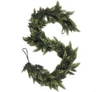 Bebykilemi Guirlande de cèdre de Noël réaliste de 1,8 m ou 2,7 m pour décoration intérieure ou extérieure, matériau PE ignifuge avec feuillage vert riche, pour cheminée de cheminée (A)