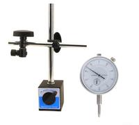 Bebykilemi Indicateur de base magnétique, jauge de mesure de 0 à 10 mm avec 0,01 mm, support réglable, inspection, usinage et configuration de surfaces cylindriques (1 lot)