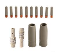 Bebykilemi Kit d'accessoires de soudage MIG 14 pièces pour torche 15AK : pointes en cuivre de 0,8 mm, 2 buses enduites et 2 tubes de soudage - Protection gaz sans air, anti-scories