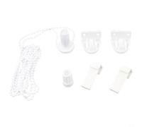Bebykilemi Kit de réparation pour store enrouleur avec mécanisme d'embrayage de 17 mm, supports en PVC, coupleur de chaîne et raccords, matériel de montage blanc pour installation supérieure, latérale