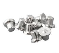 Bebykilemi Lot de 10 chevilles en bois ou broches pour centre en bois 6 points 8 argent 10/12 mm Dispositif d'alignement des trous pour joints tenons en acier chromé ou plaqué (6 mm)