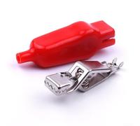 Bebykilemi Lot de 2 clips isolés 20 A avec gaine en PVC pour fils électriques et tests de tension, longueur 80 mm, rouge et noir