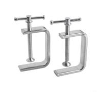 Bebykilemi Lot de 2 colliers de serrage en C pour bois, plastique, métal - 50 à 100 mm en forme de G avec filetage lisse, uniforme, plat, idéal pour le perçage (0 à 65 mm)