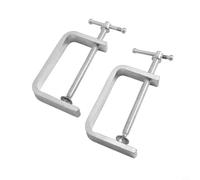 Bebykilemi Lot de 2 colliers de serrage en C pour bois, plastique, métal - 50 à 100 mm en forme de G avec filetage lisse, uniforme, plat et non dommageable, idéal pour le perçage (0 à 85 mm)