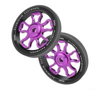 Bebykilemi Lot de 2 roues pliables de 70 mm pour vélo en alliage d'aluminium et caoutchouc avec roulement intégré, compatibles avec 3Sixty Lightweight (violet)