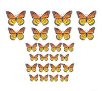 Bebykilemi Lot de 24 décorations papillon monarque pour décoration de maison, artisanat, fête et chambre, orange