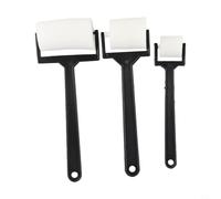 Bebykilemi Lot de 3/6 pinceaux à rouleau en mousse éponge blanche pour enfants, loisirs créatifs, projets scolaires, poignée en plastique léger, outils à main pour décoration d'intérieur (3 pièces)