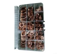 Bebykilemi Lot de 300 rondelles plates en cuivre pour matériel industriel - Assortiment de 150 à 400 pièces avec tailles M5 à M22, joints d'étanchéité en cuivre violet pour automobile