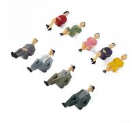 Bebykilemi Lot de 50 figurines en plastique assises : personnages miniatures à l'échelle 32 pour modélisme ferroviaire et modèles architecturaux, figurines humaines assises mixtes masculines et