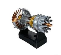 Bebykilemi Modèle de moteur turboventilateur à l'échelle 1:20 imprimé en 3D - Réplique de turbojet d'avion de collection - Pièce d'affichage éducative pour les amateurs - Argent noir pour PLA