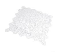 Bebykilemi Nappe carrée en coton - Napperon en dentelle au crochet à la main - Motif floral - Pour salle à manger, maison, cuisine, restaurant - Lavable en machine - 40 cm/60 cm (40 x 40 cm) - Blanc
