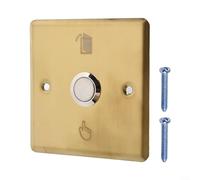 Bebykilemi Panneau de sonnette électrique en acier inoxydable - 86 x 86 mm - Design vierge avec bouton - Couleur argenté/doré - Résistant aux intempéries - Pour installations standard (doré)