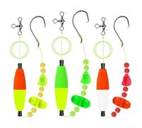 Bebykilemi Plates-formes de pêche rotatives à 360° pour poisson-chat avec hameçons 6/0 8/0 10/0 et flotteurs en mousse, ensemble pré-assemblé à la main avec perles pivotantes et design à visibilité