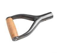 Bebykilemi Poignée en fer en forme de Y avec poignée en bois, tube de 3,1 cm de diamètre pour belle, pelle à neige, pelle de jardin et pelle de plage, convient pour pelouse et pelle (argenté)