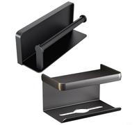 Bebykilemi Porte-serviettes mural moderne en aluminium avec support de rangement, adapté pour le rangement de la cuisine et de la salle de bain, économie d'espace, rangement à la maison, noir et blanc