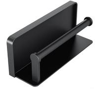Bebykilemi Porte-serviettes mural moderne en aluminium avec support de rangement, adapté pour le rangement de la cuisine et de la salle de bain, économie d'espace, rangement à la maison, noir et blanc