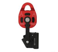 Bebykilemi Poulie d'escalade unidirectionnelle 25 kN robuste en alliage d'aluminium pour équipement de traînée de corde de 8 à 12 mm (rouge)