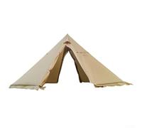 Bebykilemi Pyramid Tente tipi 4 saisons pour adultes, tissu à carreaux indéchirable 210T avec ouverture de poêle et poteau en aluminium pour la randonnée (marron)