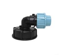Bebykilemi Raccord en plastique pour réservoir IBC pour avoir à l'adaptateur PE 20/25/32 mm Connecteur de sortie coudée S60x6 Valve pour répartiteur d'irrigation et distribution d'eau (sortie coudée