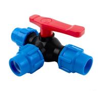 Bebykilemi Robinet à boisseau sphérique PE 3 voies 20/25/32/40/50 mm Raccord de plomberie en plastique pour contrôle de l'eau avec compatibilité DN15-DN50, aucune soudure nécessaire, pour une