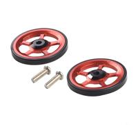 Bebykilemi Roues de vélo pliables en alliage d'aluminium - Pièces de rechange compatibles avec les vélos Brompton - Roulettes poussoirs scellées - Accessoires de stationnement - Mise à niveau - Rouge