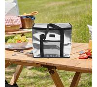 Bebykilemi Sac isotherme en tissu Oxford doublé PEVA pour le camping, le pique-nique, la randonnée, la plage, le stockage de glace en plein air, plusieurs tailles (noir, 16 l)