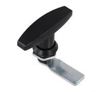 Bebykilemi Serrure de poignée en forme de T, serrure en T en alliage de zinc, pour boîte à outils, porte de garage, armoire, remorque, caravane, fixation arrière, noir chromé 1 pièce