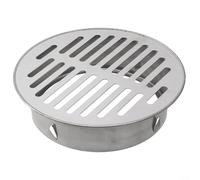 Bebykilemi Siphon de sol en acier inoxydable anti-blocage pour balcon, jardin, raccord de tuyau en PVC, type d'insert rond argenté (tube de 160 mm)