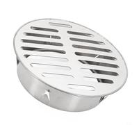 Bebykilemi Siphon de sol en acier inoxydable anti-blocage pour balcon, jardin, raccord de tuyau en PVC, type d'insert rond argenté (tube de 125 mm)