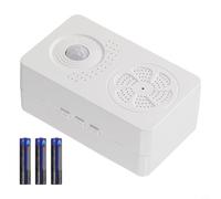 Bebykilemi Sonnette sans fil avec détecteur de mouvement et enregistrement vocal, détection PIR grand angle 120°, portée de détection de 4 m, volume réglable, option rechargeable, pour magasin res