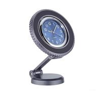 Bebykilemi Support de téléphone monté sur voiture avec horloge, base en alliage d'aluminium rotative à 360° pour tableau de bord, convient pour smartphones, support de voiture pliable (bleu)