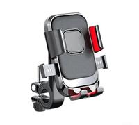 Bebykilemi Support de téléphone pour moto - Rotation à 360 ° - Support de navigation mobile - Verrouillage automatique - Antidérapant - Absorption des chocs - Noir et rouge (poignée)