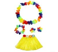 Bebykilemi Tenue de carnaval d'été pour enfant avec une jupe en herbe hawaïenne attrayante et des accessoires (coloré 2)