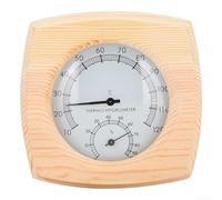 Bebykilemi Thermomètre et hygromètre de sauna en bois - Double affichage de l'humidité et de la température pour sauna traditionnel, boîtier en bois résistant à la chaleur, 15 x 13 x 3 cm