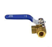 Bebykilemi Vanne à bille en laiton à 3 voies, vanne à levier manuelle à alésage L/T pour eau, huile et gaz, pression de fonctionnement 1,6 MPa, connexion filetée interne, structure fixe, type DN8 T